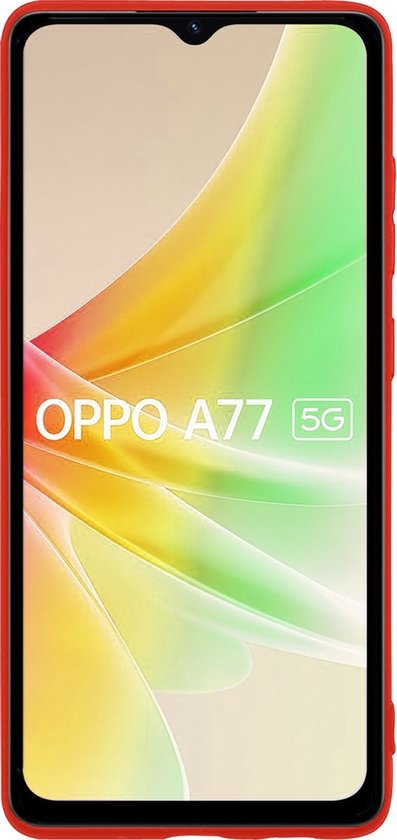 OPPO A77 Hoesje Siliconen Case Back Cover Met Screenprotector - OPPO A77 Hoes Cover Silicone - Rood