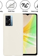 OPPO A77 Hoesje Siliconen Case Back Cover Met Screenprotector - OPPO A77 Hoes Cover Silicone - Wit