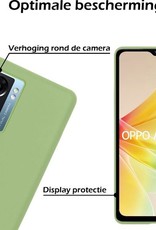 Nomfy Hoesje Geschikt voor OPPO A77 Hoesje Siliconen Cover Case Met 2x Screenprotector - Hoes Geschikt voor OPPO A77 Hoes Back Case - Groen