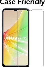 OPPO A77 Hoesje Siliconen Case Back Cover Met 2x Screenprotector - OPPO A77 Hoes Cover Silicone - Rood