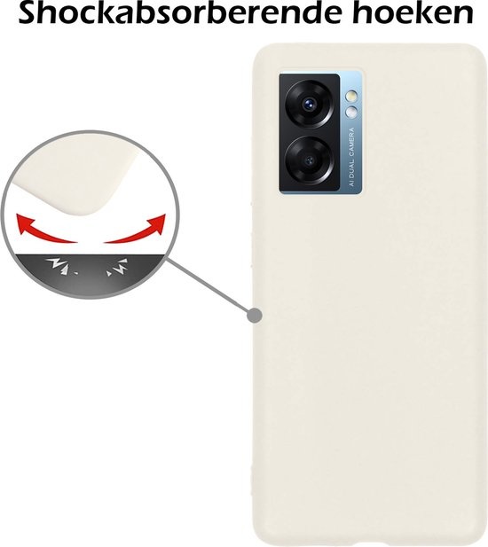 Nomfy Hoesje Geschikt voor OPPO A77 Hoesje Siliconen Cover Case Met 2x Screenprotector - Hoes Geschikt voor OPPO A77 Hoes Back Case - Wit