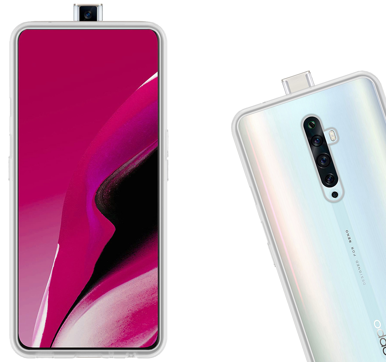 Nomfy Hoesje Geschikt voor OPPO Reno 2Z Hoesje Siliconen Cover Case - Hoes Geschikt voor OPPO Reno 2Z Hoes Back Case - Transparant