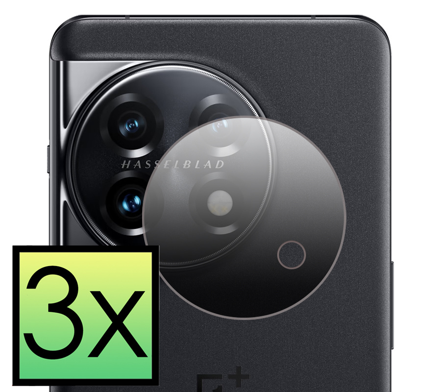 NoXx Screenprotector Geschikt voor OnePlus 11 Camera Screenprotector Gehard Glas - Screenprotector Geschikt voor OnePlus 11 Screenprotector Camera Tempered Glass - 3x