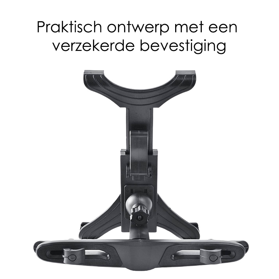 NoXx Stevige Tablet Houder Auto Hoofdsteun - Ergonomisch Verstelbare Tablethouder - Zwart