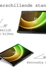 BASEY. Hoesje Geschikt voor Lenovo Tab P11 (2e Gen) Hoes Case Tablet Hoesje Tri-fold - Hoes Geschikt voor Lenovo Tab P11 (2nd Gen) Hoesje Hard Cover Bookcase Hoes - Donkergroen