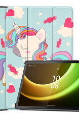 BASEY. Hoesje Geschikt voor Lenovo Tab P11 (2e Gen) Hoes Case Tablet Hoesje Tri-fold - Hoes Geschikt voor Lenovo Tab P11 (2nd Gen) Hoesje Hard Cover Bookcase Hoes - Eenhoorn