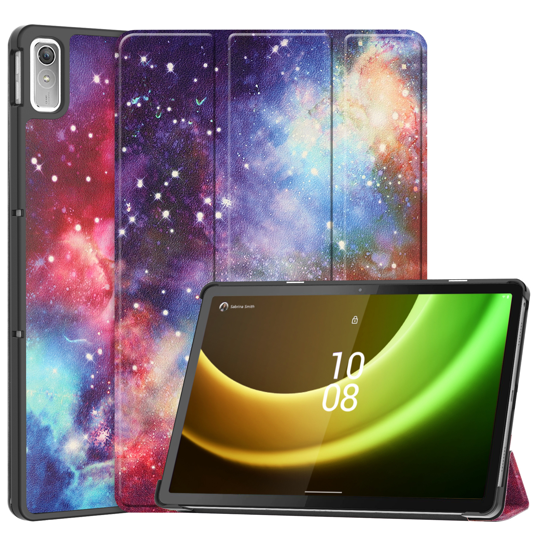 BASEY. Hoesje Geschikt voor Lenovo Tab P11 (2e Gen) Hoes Case Tablet Hoesje Tri-fold - Hoes Geschikt voor Lenovo Tab P11 (2nd Gen) Hoesje Hard Cover Bookcase Hoes - Galaxy