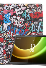 BASEY. Hoesje Geschikt voor Lenovo Tab P11 (2e Gen) Hoes Case Tablet Hoesje Tri-fold - Hoes Geschikt voor Lenovo Tab P11 (2nd Gen) Hoesje Hard Cover Bookcase Hoes - Graffity