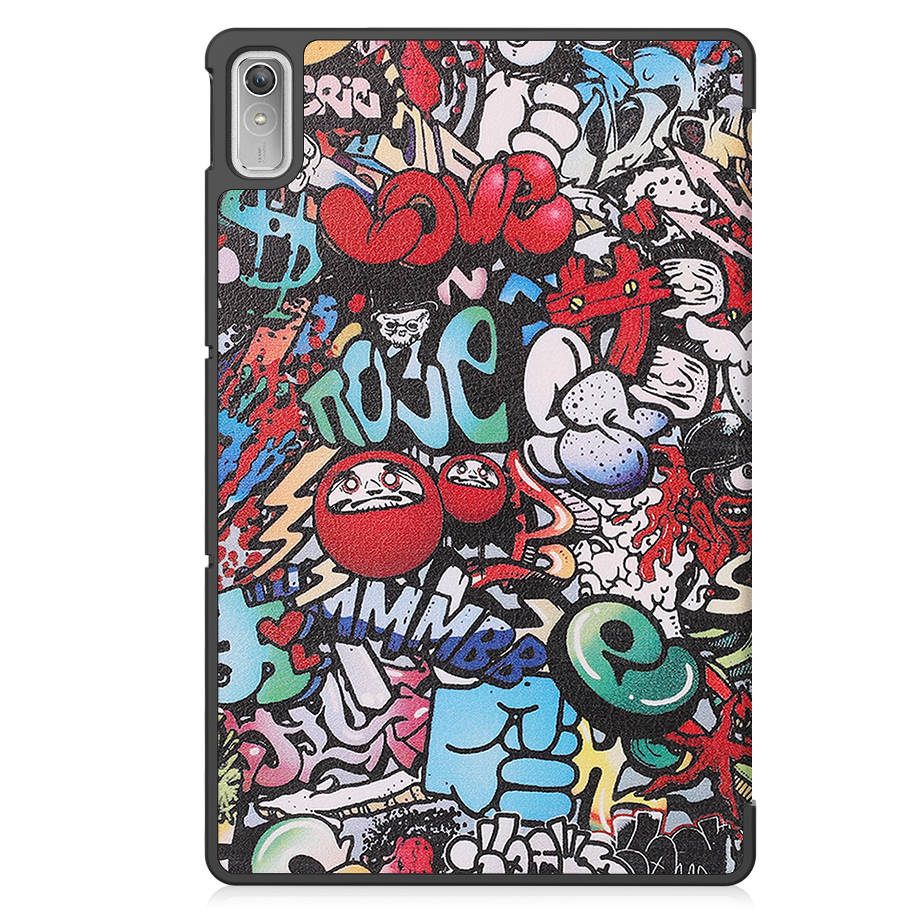 BASEY. Hoesje Geschikt voor Lenovo Tab P11 (2e Gen) Hoes Case Tablet Hoesje Tri-fold - Hoes Geschikt voor Lenovo Tab P11 (2nd Gen) Hoesje Hard Cover Bookcase Hoes - Graffity