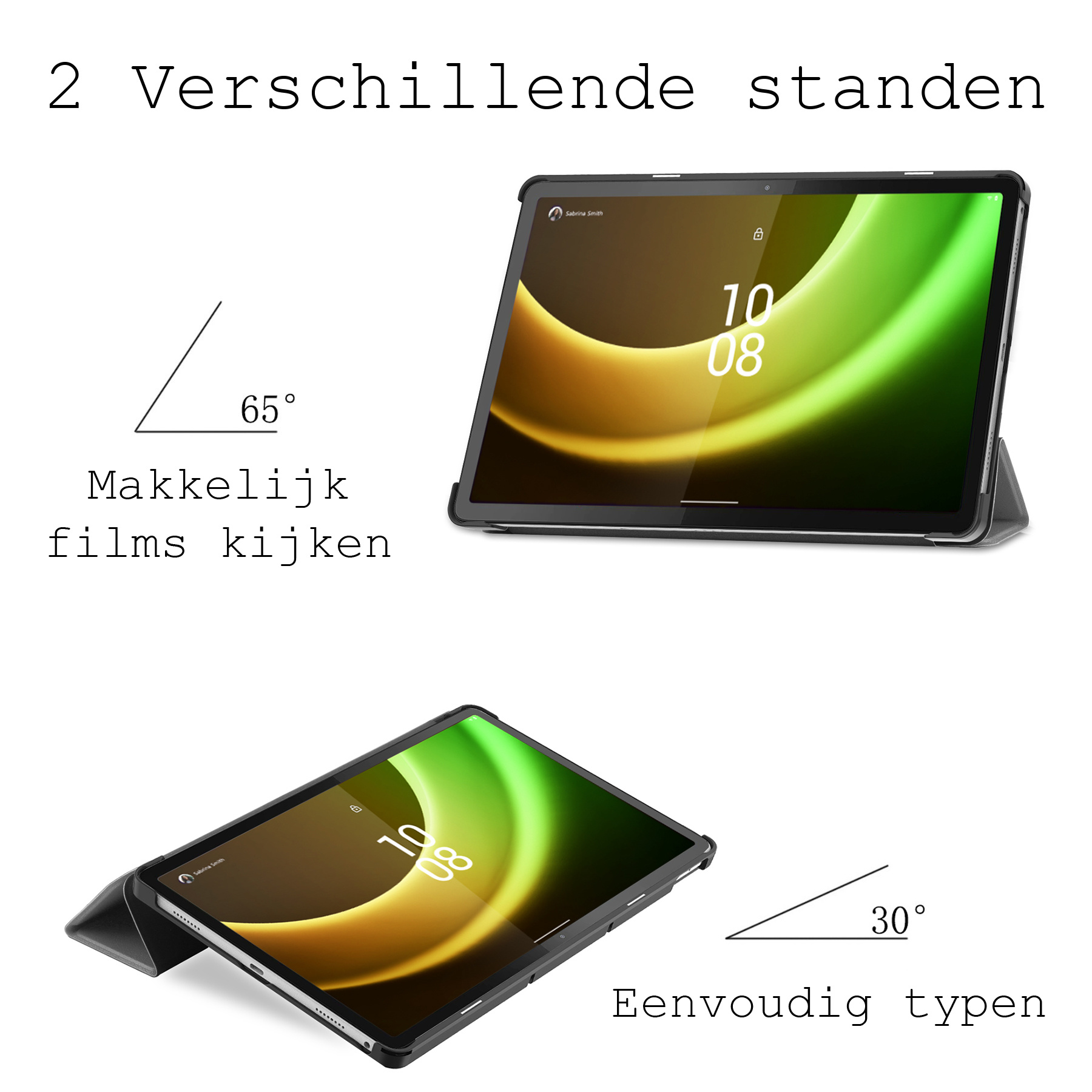 BASEY. Hoesje Geschikt voor Lenovo Tab P11 (2e Gen) Hoes Case Tablet Hoesje Tri-fold - Hoes Geschikt voor Lenovo Tab P11 (2nd Gen) Hoesje Hard Cover Bookcase Hoes - Grijs