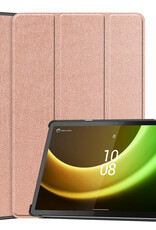 BASEY. Hoesje Geschikt voor Lenovo Tab P11 (2e Gen) Hoes Case Tablet Hoesje Tri-fold - Hoes Geschikt voor Lenovo Tab P11 (2nd Gen) Hoesje Hard Cover Bookcase Hoes - Rosé goud