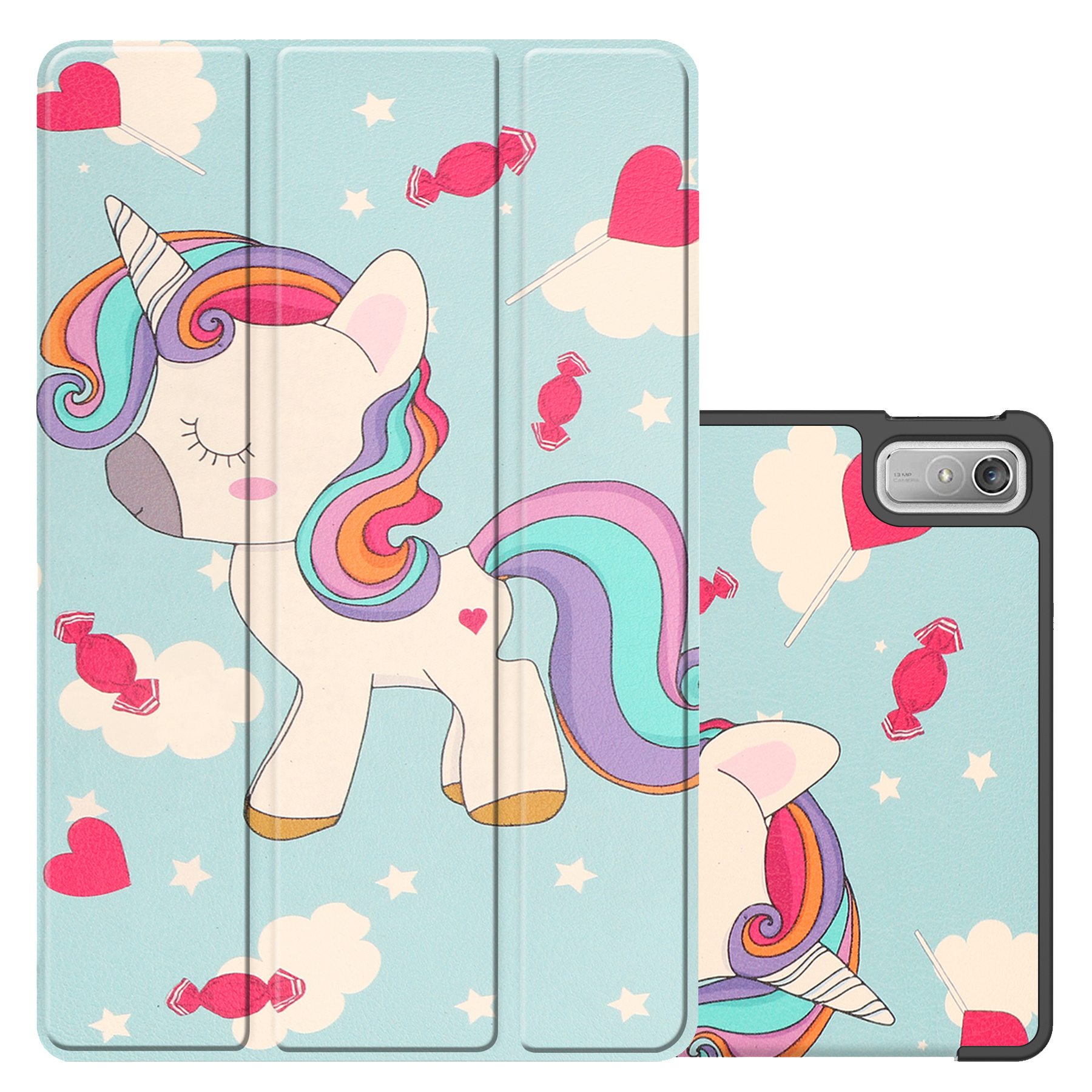 NoXx Hoesje Geschikt voor Lenovo Tab P11 (2e Gen) Hoesje Case Hard Cover Hoes Book Case - Eenhoorn