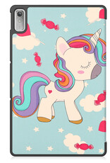 NoXx Hoesje Geschikt voor Lenovo Tab P11 (2e Gen) Hoesje Case Hard Cover Hoes Book Case - Eenhoorn