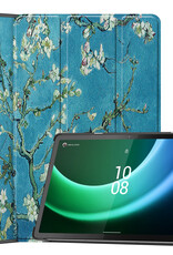 Nomfy Hoes Geschikt voor Lenovo Tab P11 (2e Gen) Hoes Tri-fold Tablet Hoesje Case - Hoesje Geschikt voor Lenovo Tab P11 (2nd Gen) Hoesje Hardcover Bookcase - Bloesem