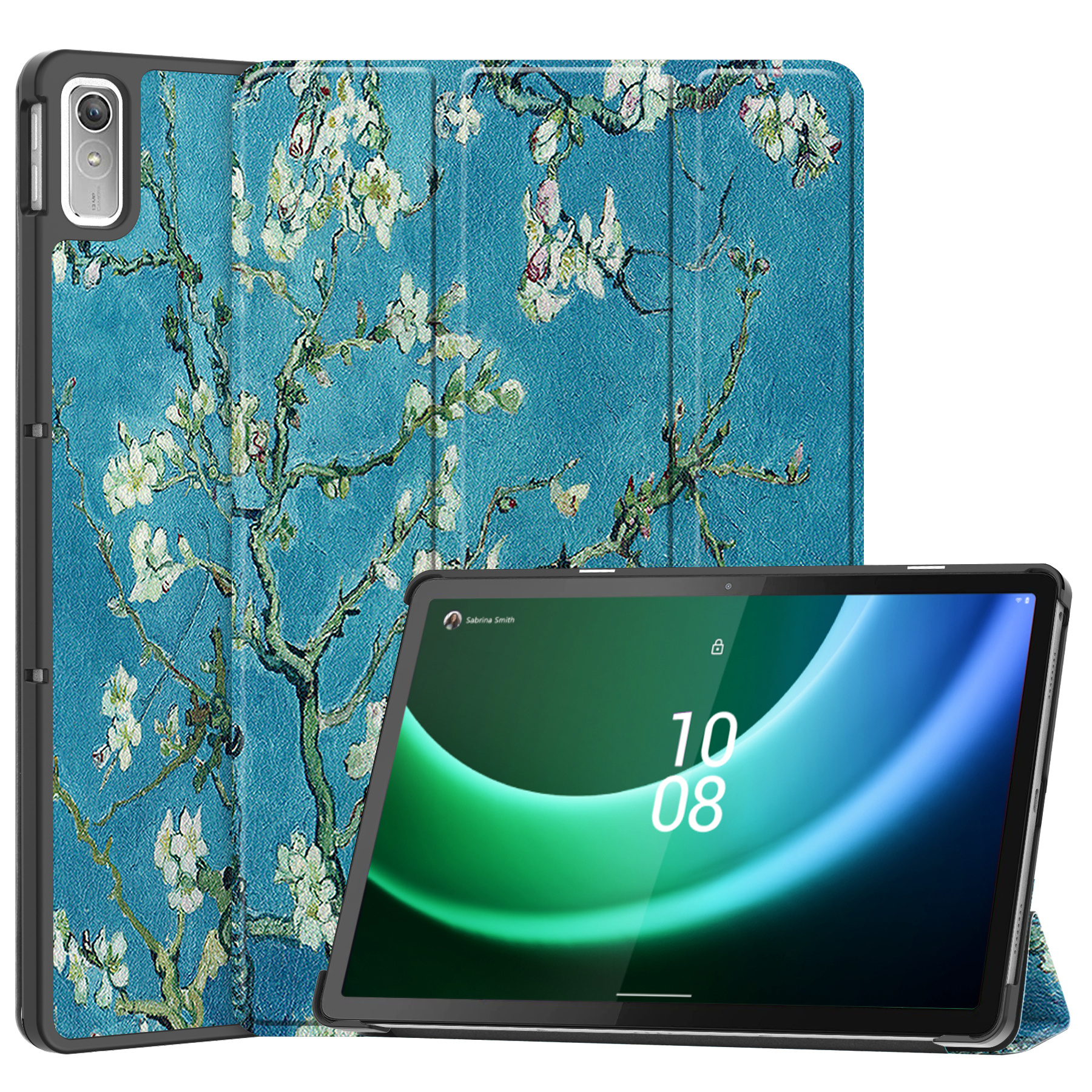 Nomfy Hoes Geschikt voor Lenovo Tab P11 (2e Gen) Hoes Tri-fold Tablet Hoesje Case - Hoesje Geschikt voor Lenovo Tab P11 (2nd Gen) Hoesje Hardcover Bookcase - Bloesem
