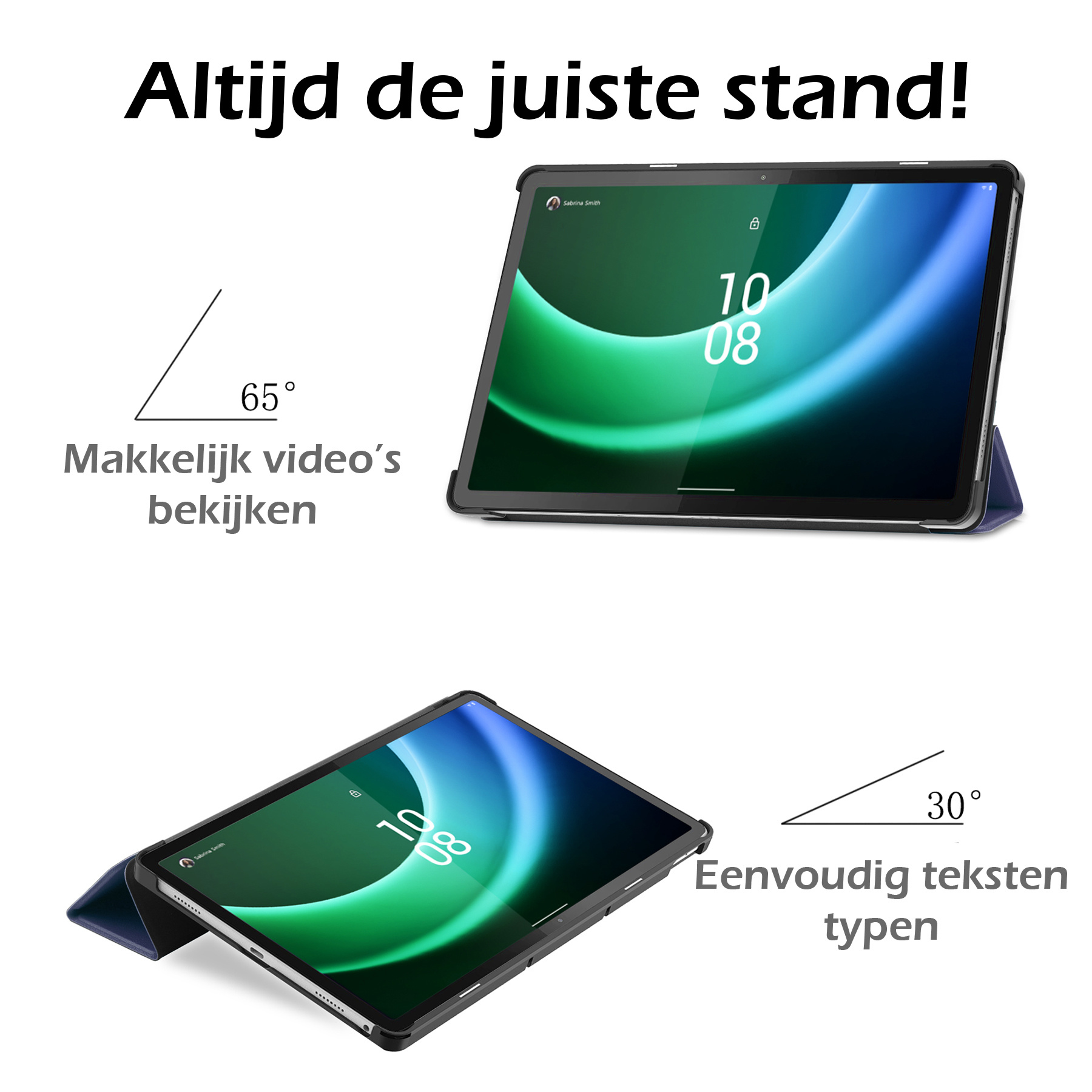 Nomfy Hoes Geschikt voor Lenovo Tab P11 (2e Gen) Hoes Tri-fold Tablet Hoesje Case - Hoesje Geschikt voor Lenovo Tab P11 (2nd Gen) Hoesje Hardcover Bookcase - Donkerblauw