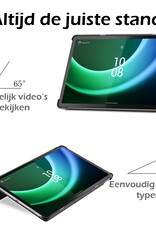 Nomfy Hoes Geschikt voor Lenovo Tab P11 (2e Gen) Hoes Tri-fold Tablet Hoesje Case - Hoesje Geschikt voor Lenovo Tab P11 (2nd Gen) Hoesje Hardcover Bookcase - Donkergroen