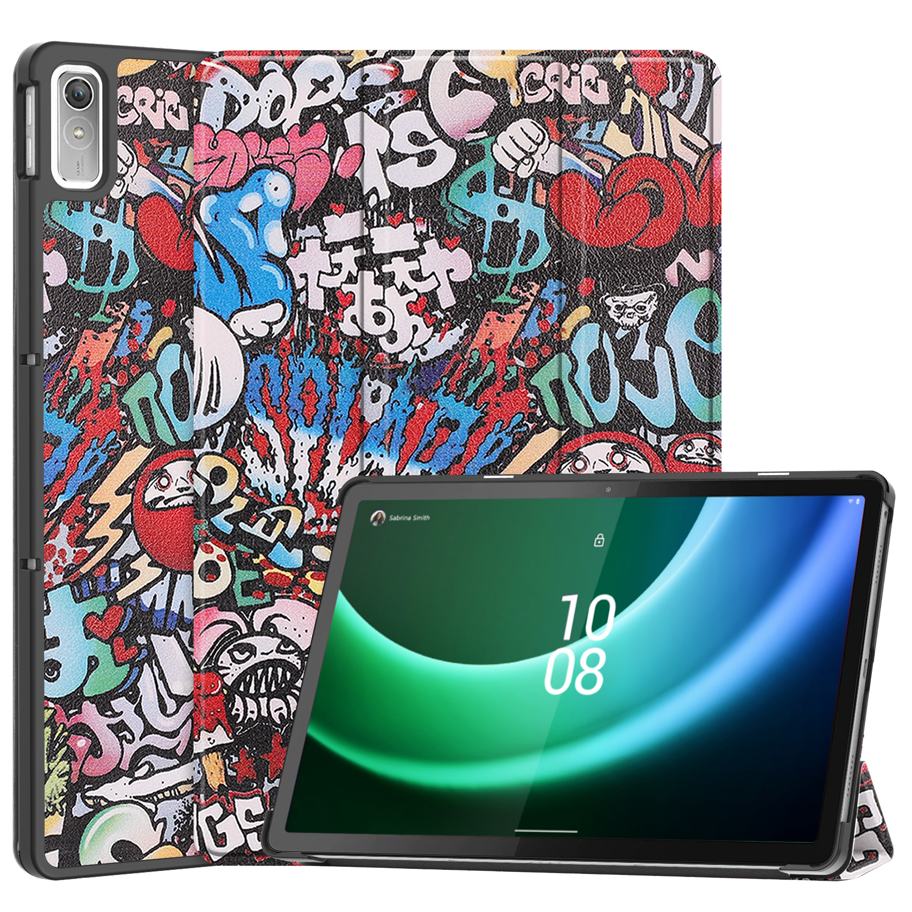 Nomfy Hoes Geschikt voor Lenovo Tab P11 (2e Gen) Hoes Tri-fold Tablet Hoesje Case - Hoesje Geschikt voor Lenovo Tab P11 (2nd Gen) Hoesje Hardcover Bookcase - Graffity