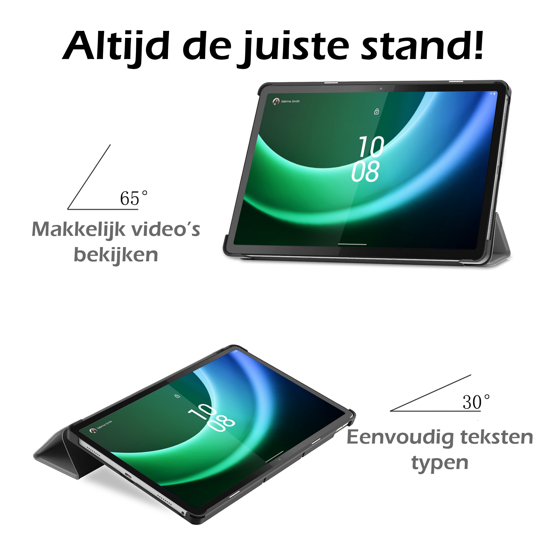 Nomfy Hoes Geschikt voor Lenovo Tab P11 (2e Gen) Hoes Tri-fold Tablet Hoesje Case - Hoesje Geschikt voor Lenovo Tab P11 (2nd Gen) Hoesje Hardcover Bookcase - Grijs