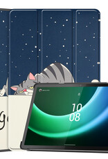 Nomfy Hoes Geschikt voor Lenovo Tab P11 (2e Gen) Hoes Tri-fold Tablet Hoesje Case - Hoesje Geschikt voor Lenovo Tab P11 (2nd Gen) Hoesje Hardcover Bookcase - Kat