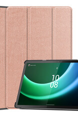 Nomfy Hoes Geschikt voor Lenovo Tab P11 (2e Gen) Hoes Tri-fold Tablet Hoesje Case - Hoesje Geschikt voor Lenovo Tab P11 (2nd Gen) Hoesje Hardcover Bookcase - Rosé goud