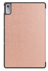 Nomfy Hoes Geschikt voor Lenovo Tab P11 (2e Gen) Hoes Tri-fold Tablet Hoesje Case - Hoesje Geschikt voor Lenovo Tab P11 (2nd Gen) Hoesje Hardcover Bookcase - Rosé goud