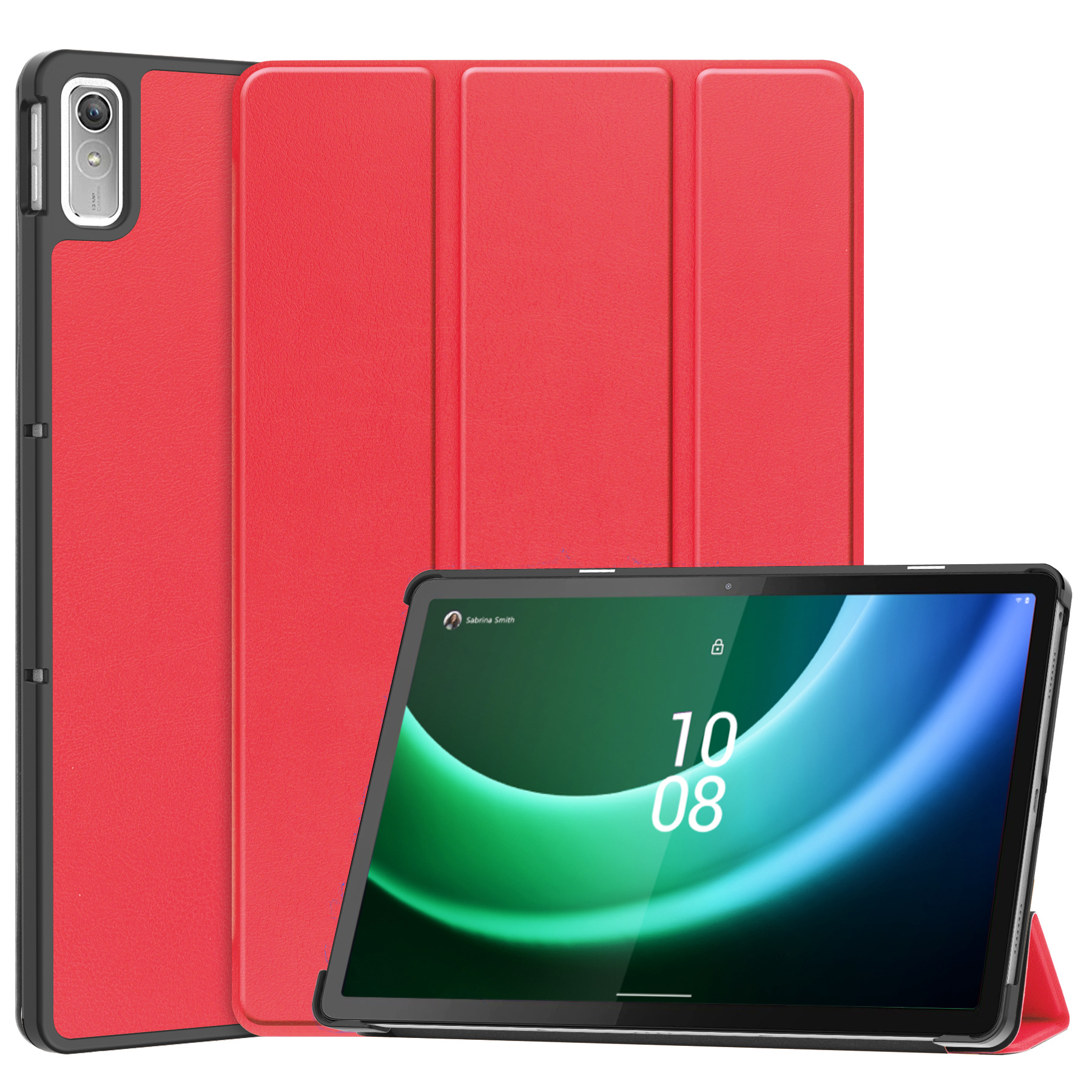 Nomfy Hoes Geschikt voor Lenovo Tab P11 (2e Gen) Hoes Tri-fold Tablet Hoesje Case - Hoesje Geschikt voor Lenovo Tab P11 (2nd Gen) Hoesje Hardcover Bookcase - Rood