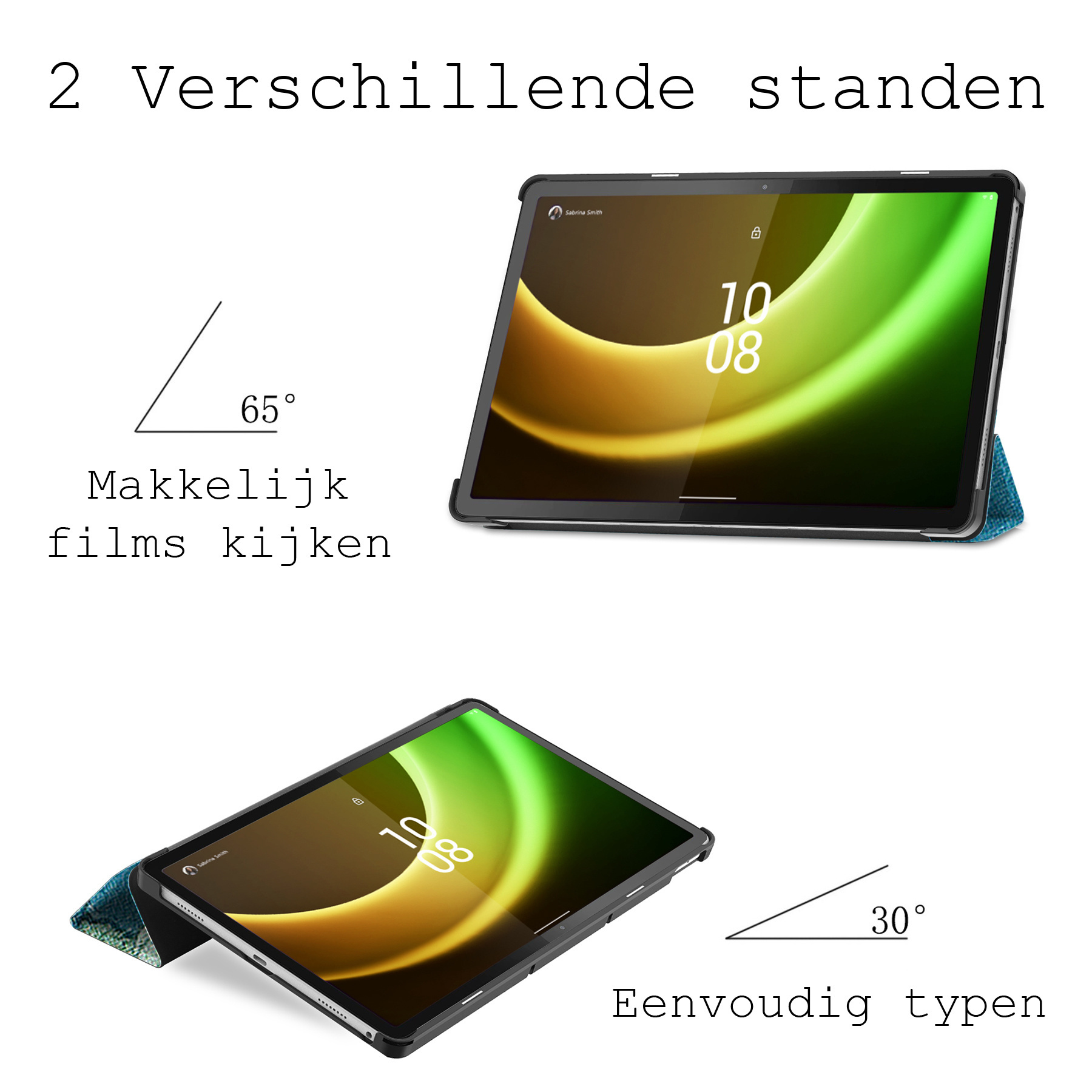 BASEY. Hoesje Geschikt voor Lenovo Tab P11 (2e Gen) Hoes Case Tablet Hoesje Tri-fold Met Screenprotector - Hoes Geschikt voor Lenovo Tab P11 (2nd Gen) Hoesje Hard Cover Bookcase Hoes - Bloesem