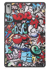 BASEY. Hoesje Geschikt voor Lenovo Tab P11 (2e Gen) Hoes Case Tablet Hoesje Tri-fold Met Screenprotector - Hoes Geschikt voor Lenovo Tab P11 (2nd Gen) Hoesje Hard Cover Bookcase Hoes - Graffity