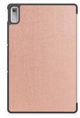 BASEY. Hoesje Geschikt voor Lenovo Tab P11 (2e Gen) Hoes Case Tablet Hoesje Tri-fold Met Screenprotector - Hoes Geschikt voor Lenovo Tab P11 (2nd Gen) Hoesje Hard Cover Bookcase Hoes - Rosé goud