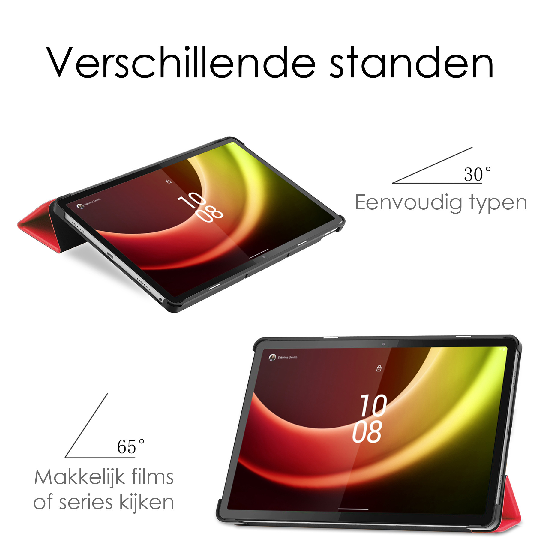 NoXx Hoesje Geschikt voor Lenovo Tab P11 (2e Gen) Hoesje Case Hard Cover Hoes Book Case Met Screenprotector - Rood