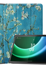 Nomfy Hoes Geschikt voor Lenovo Tab P11 (2e Gen) Hoes Tri-fold Tablet Hoesje Case Met Screenprotector - Hoesje Geschikt voor Lenovo Tab P11 (2nd Gen) Hoesje Hardcover Bookcase - Bloesem