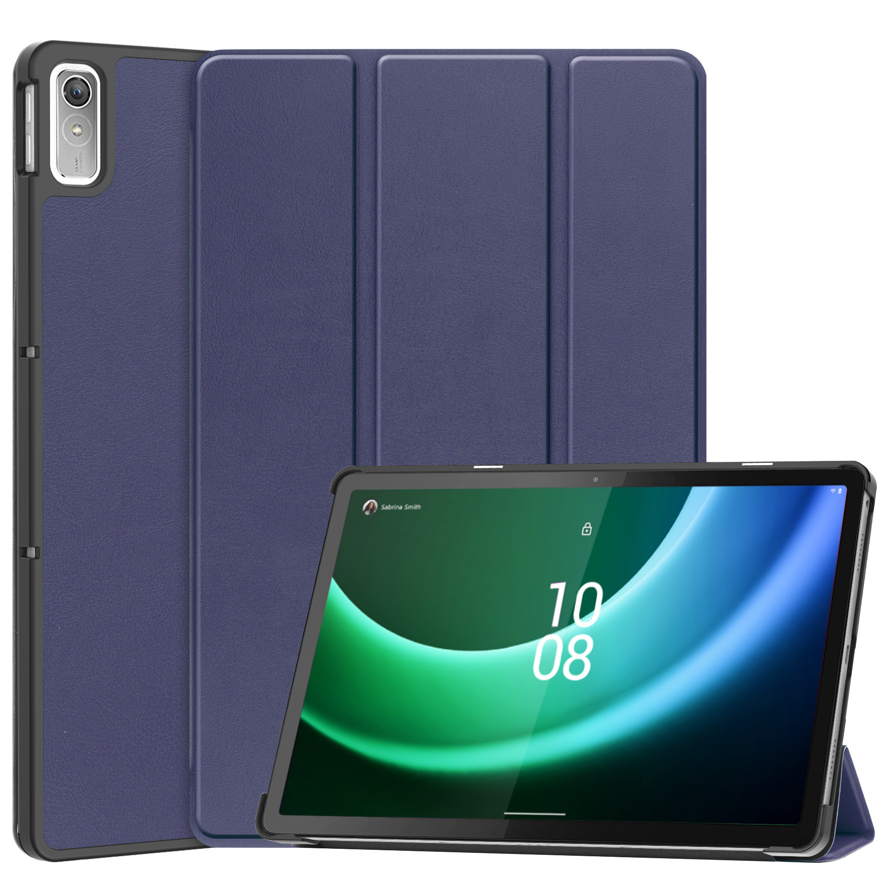 Nomfy Hoes Geschikt voor Lenovo Tab P11 (2e Gen) Hoes Tri-fold Tablet Hoesje Case Met Screenprotector - Hoesje Geschikt voor Lenovo Tab P11 (2nd Gen) Hoesje Hardcover Bookcase - Donkerblauw