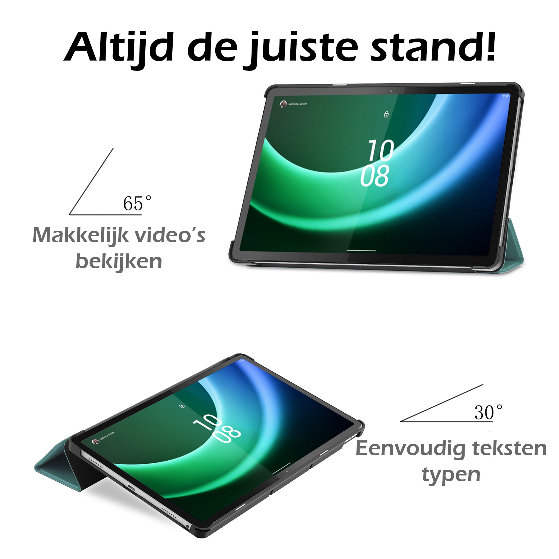 Nomfy Hoes Geschikt voor Lenovo Tab P11 (2e Gen) Hoes Tri-fold Tablet Hoesje Case Met Screenprotector - Hoesje Geschikt voor Lenovo Tab P11 (2nd Gen) Hoesje Hardcover Bookcase - Donkergroen
