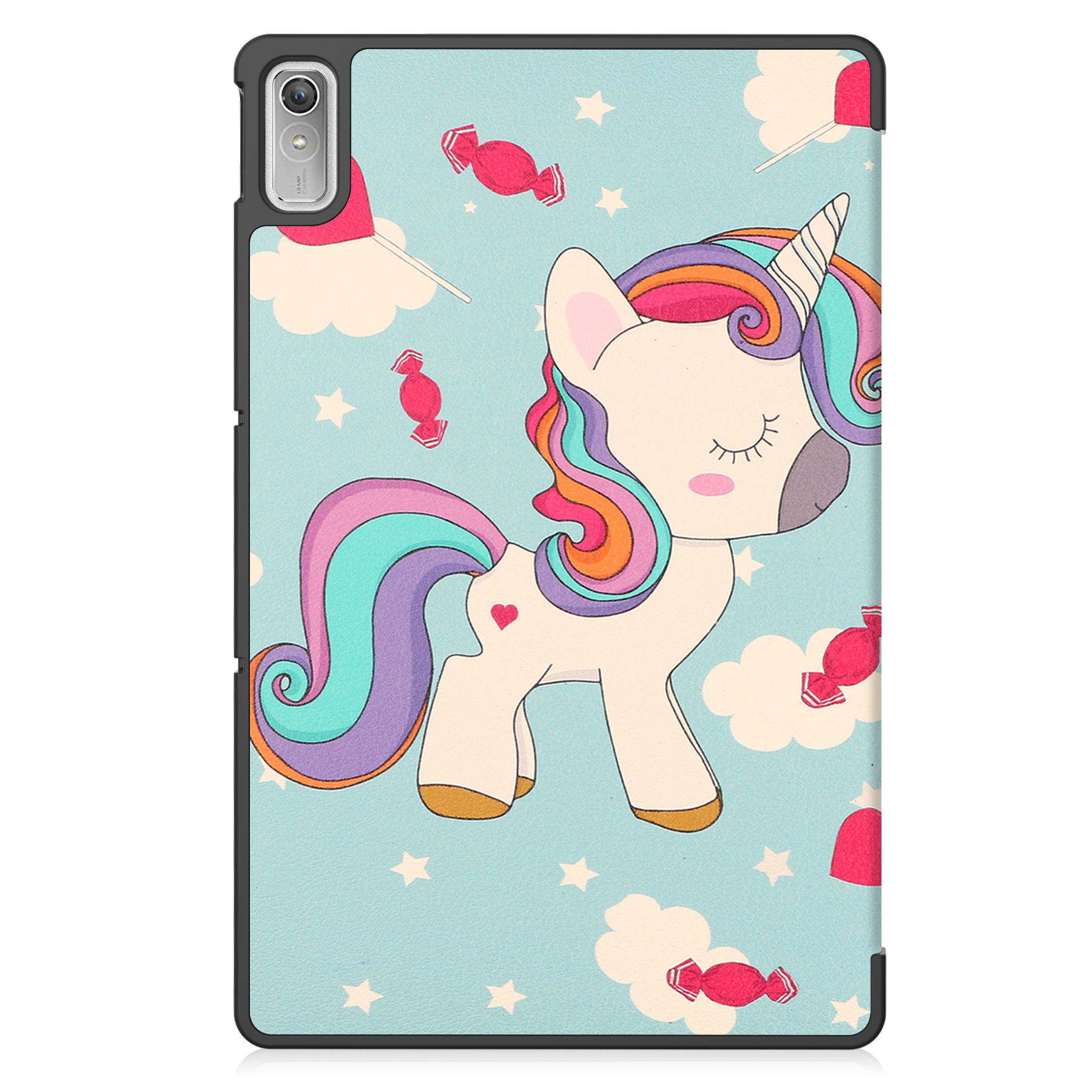 Nomfy Hoes Geschikt voor Lenovo Tab P11 (2e Gen) Hoes Tri-fold Tablet Hoesje Case Met Screenprotector - Hoesje Geschikt voor Lenovo Tab P11 (2nd Gen) Hoesje Hardcover Bookcase - Eenhoorn