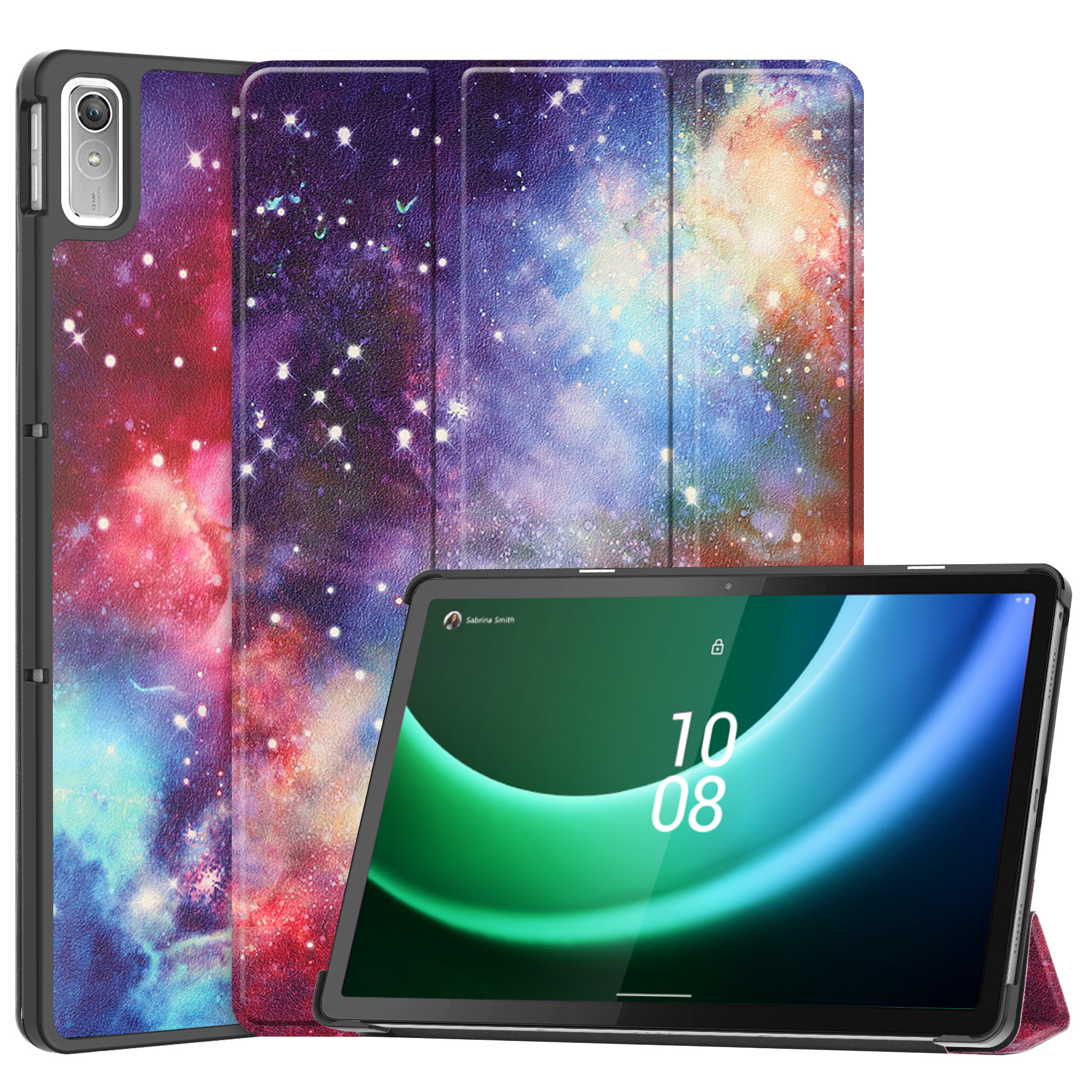 Nomfy Hoes Geschikt voor Lenovo Tab P11 (2e Gen) Hoes Tri-fold Tablet Hoesje Case Met Screenprotector - Hoesje Geschikt voor Lenovo Tab P11 (2nd Gen) Hoesje Hardcover Bookcase - Galaxy