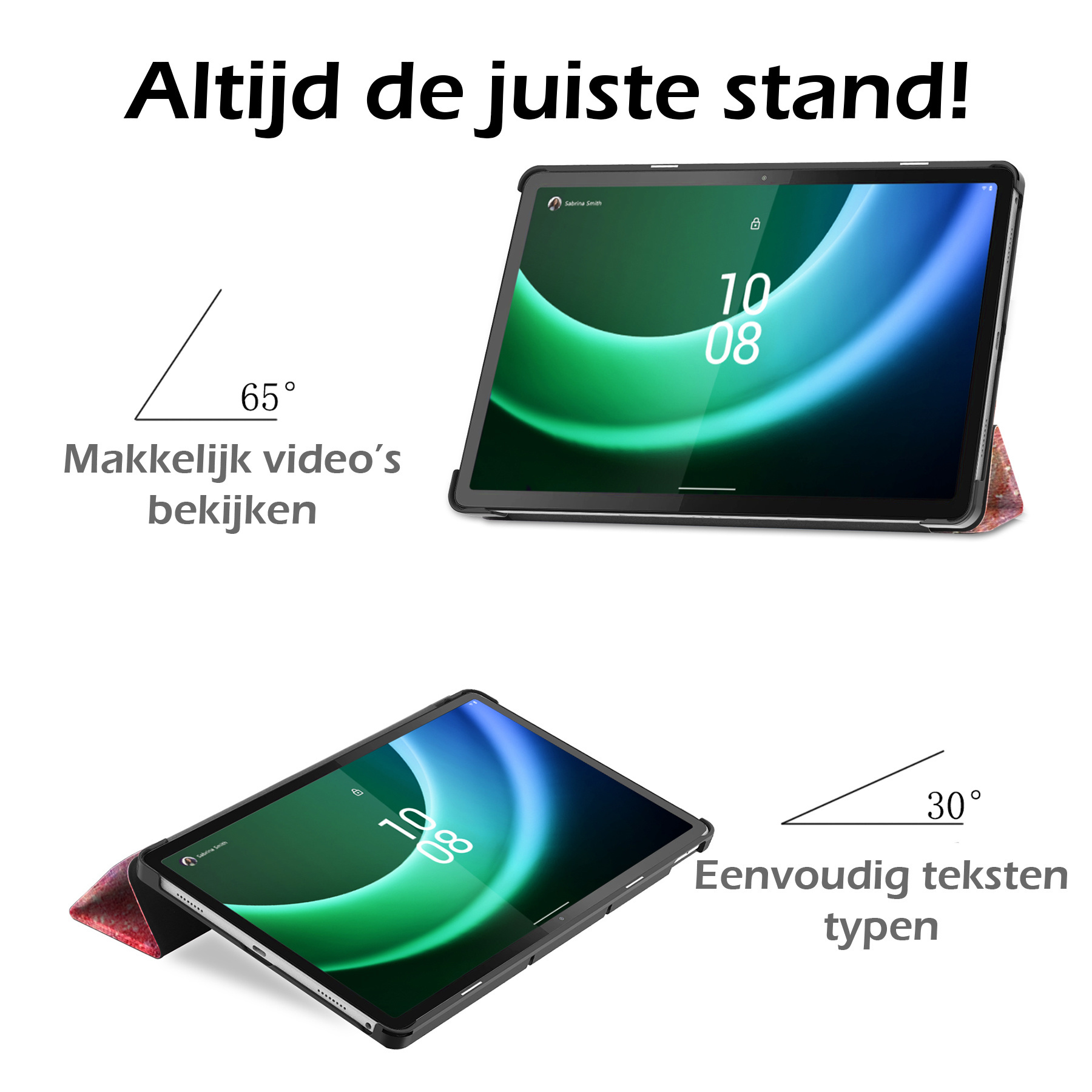 Nomfy Hoes Geschikt voor Lenovo Tab P11 (2e Gen) Hoes Tri-fold Tablet Hoesje Case Met Screenprotector - Hoesje Geschikt voor Lenovo Tab P11 (2nd Gen) Hoesje Hardcover Bookcase - Galaxy