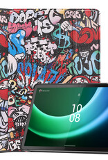 Nomfy Hoes Geschikt voor Lenovo Tab P11 (2e Gen) Hoes Tri-fold Tablet Hoesje Case Met Screenprotector - Hoesje Geschikt voor Lenovo Tab P11 (2nd Gen) Hoesje Hardcover Bookcase - Graffity