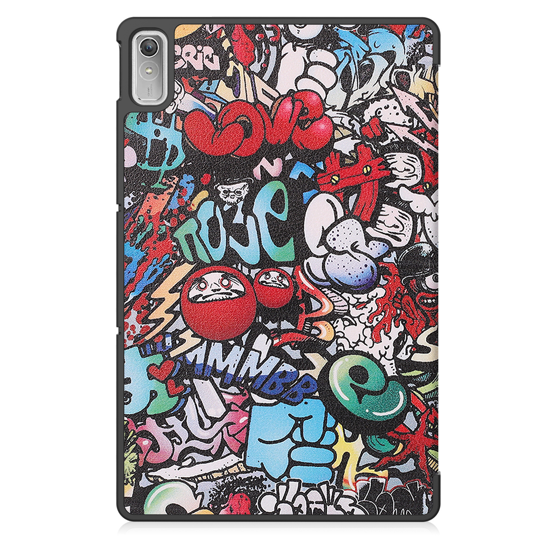 Nomfy Hoes Geschikt voor Lenovo Tab P11 (2e Gen) Hoes Tri-fold Tablet Hoesje Case Met Screenprotector - Hoesje Geschikt voor Lenovo Tab P11 (2nd Gen) Hoesje Hardcover Bookcase - Graffity