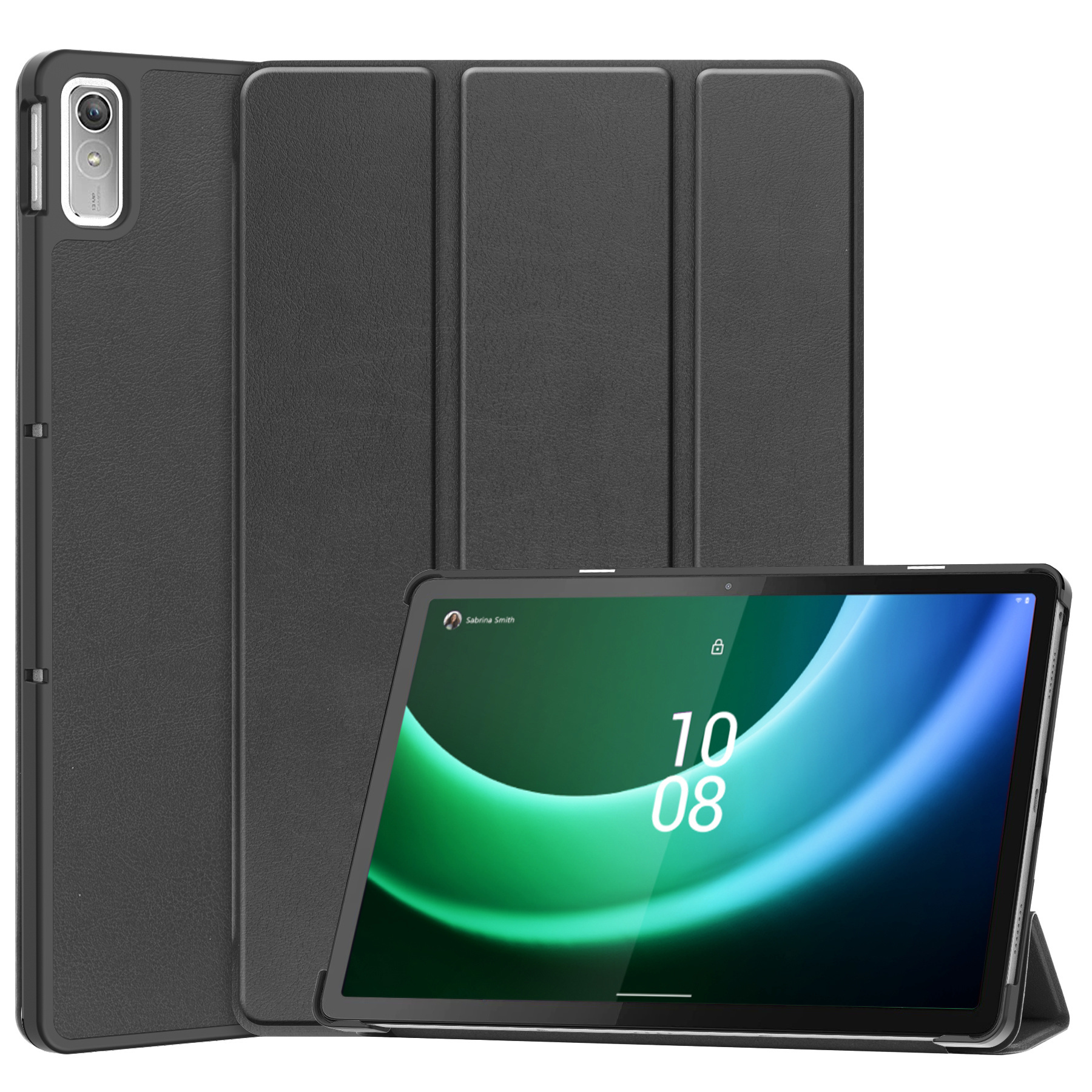 Nomfy Hoes Geschikt voor Lenovo Tab P11 (2e Gen) Hoes Tri-fold Tablet Hoesje Case Met Screenprotector - Hoesje Geschikt voor Lenovo Tab P11 (2nd Gen) Hoesje Hardcover Bookcase - Zwart