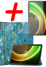 BASEY. Hoesje Geschikt voor Lenovo Tab P11 (2e Gen) Hoes Case Tablet Hoesje Tri-fold Met Screenprotector - Hoes Geschikt voor Lenovo Tab P11 (2nd Gen) Hoesje Hard Cover Bookcase Hoes - Bloesem
