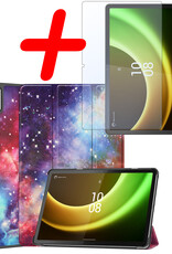 BASEY. Hoesje Geschikt voor Lenovo Tab P11 (2e Gen) Hoes Case Tablet Hoesje Tri-fold Met Screenprotector - Hoes Geschikt voor Lenovo Tab P11 (2nd Gen) Hoesje Hard Cover Bookcase Hoes - Galaxy