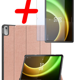 BASEY. BASEY. Lenovo Tab P11 (2e Gen) Hoes Met Screenprotector - Rosé Goud