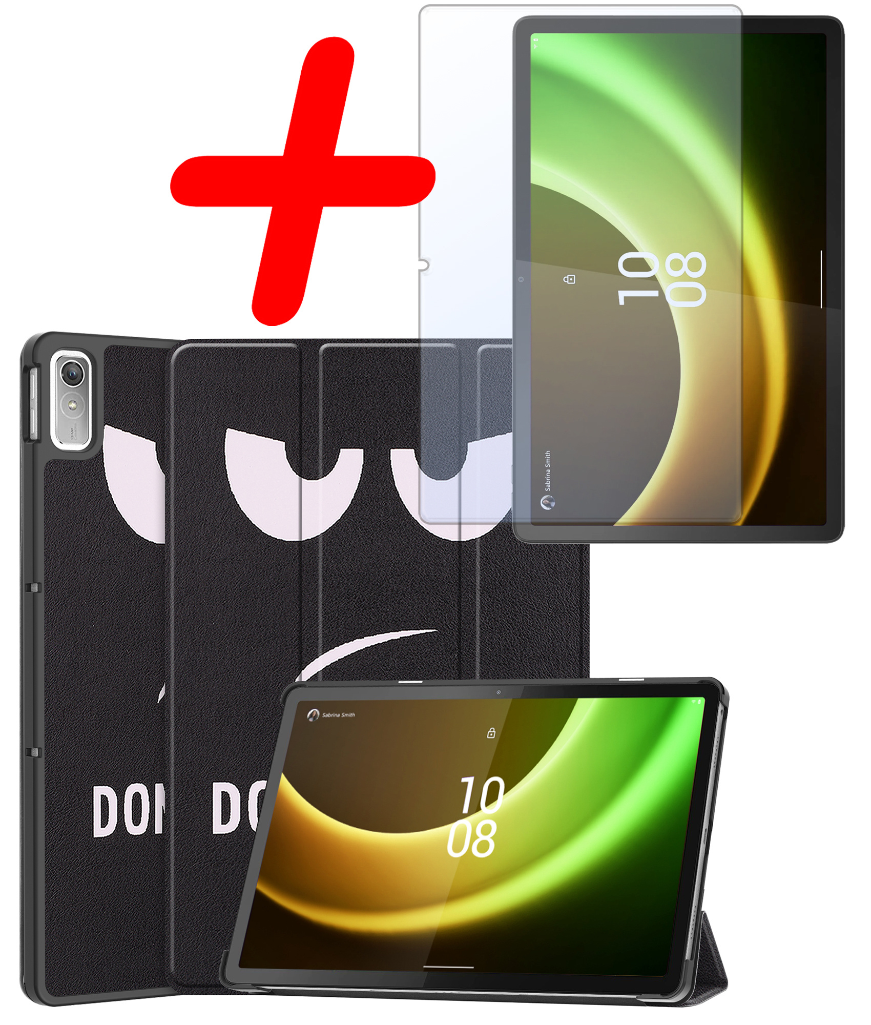 BASEY. Hoesje Geschikt voor Lenovo Tab P11 (2e Gen) Hoes Case Tablet Hoesje Tri-fold Met Screenprotector - Hoes Geschikt voor Lenovo Tab P11 (2nd Gen) Hoesje Hard Cover Bookcase Hoes - Don't Touch Me