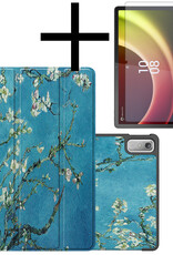 NoXx Hoesje Geschikt voor Lenovo Tab P11 (2e Gen) Hoesje Case Hard Cover Hoes Book Case Met Screenprotector - Bloesem