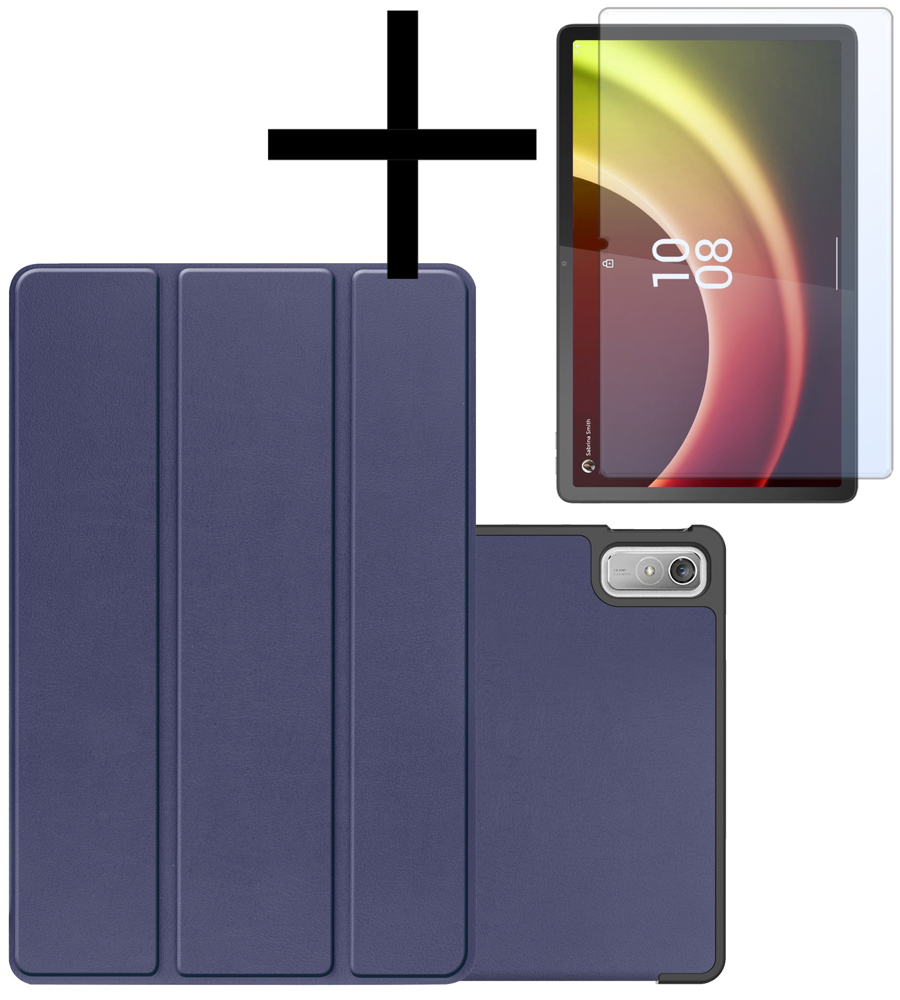 NoXx Hoesje Geschikt voor Lenovo Tab P11 (2e Gen) Hoesje Case Hard Cover Hoes Book Case Met Screenprotector - Donkerblauw