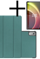 NoXx Hoesje Geschikt voor Lenovo Tab P11 (2e Gen) Hoesje Case Hard Cover Hoes Book Case Met Screenprotector - Donkergroen