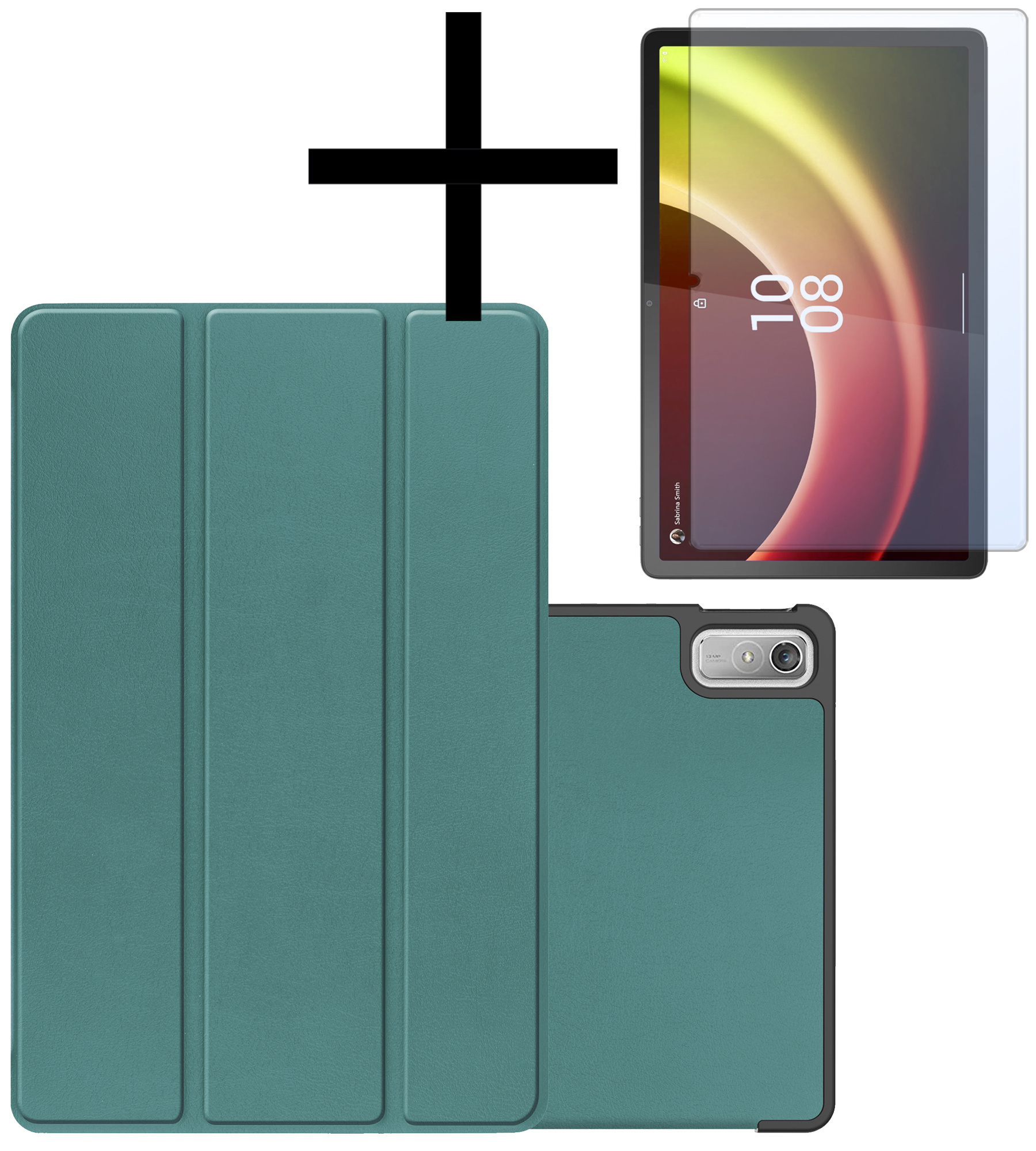 NoXx Hoesje Geschikt voor Lenovo Tab P11 (2e Gen) Hoesje Case Hard Cover Hoes Book Case Met Screenprotector - Donkergroen