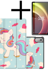 NoXx Hoesje Geschikt voor Lenovo Tab P11 (2e Gen) Hoesje Case Hard Cover Hoes Book Case Met Screenprotector - Eenhoorn
