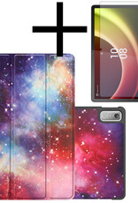 NoXx Hoesje Geschikt voor Lenovo Tab P11 (2e Gen) Hoesje Case Hard Cover Hoes Book Case Met Screenprotector - Galaxy